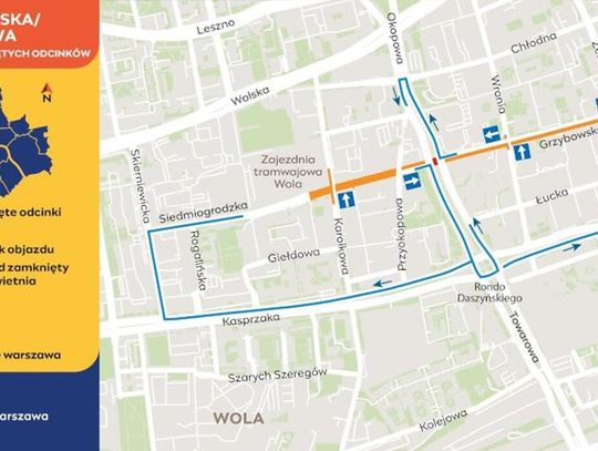 Remont torowiska na Woli. Duże zmiany dla pasażerów i kierowców od 11 kwietnia Remont torowiska na Woli. Duże zmiany dla pasażerów i kierowców od 11 kwietnia