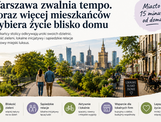 Warszawa zwalnia tempo. Coraz więcej mieszkańców wybiera życie blisko domu