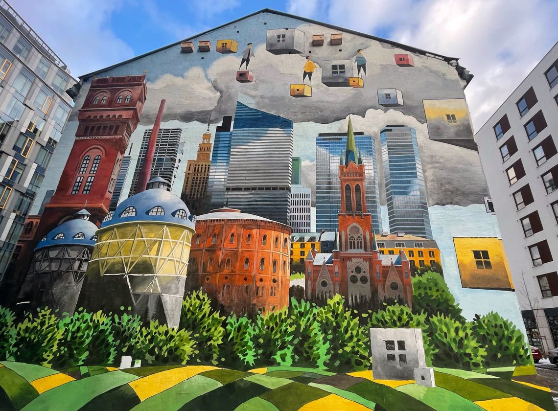 Odolany. Antysmogowy mural znanego warszawskiego artysty