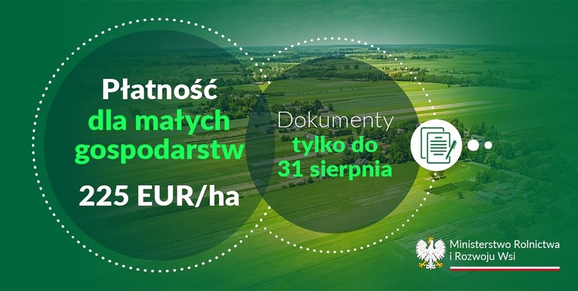 Tylko do końca sierpnia można zgłaszać żądanie przyznania płatności dla małych gospodarstw